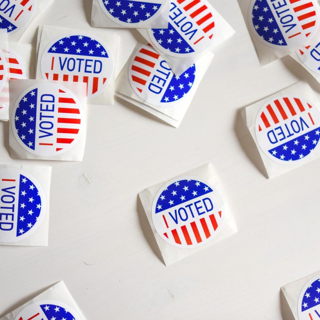 "I voted" election stickers